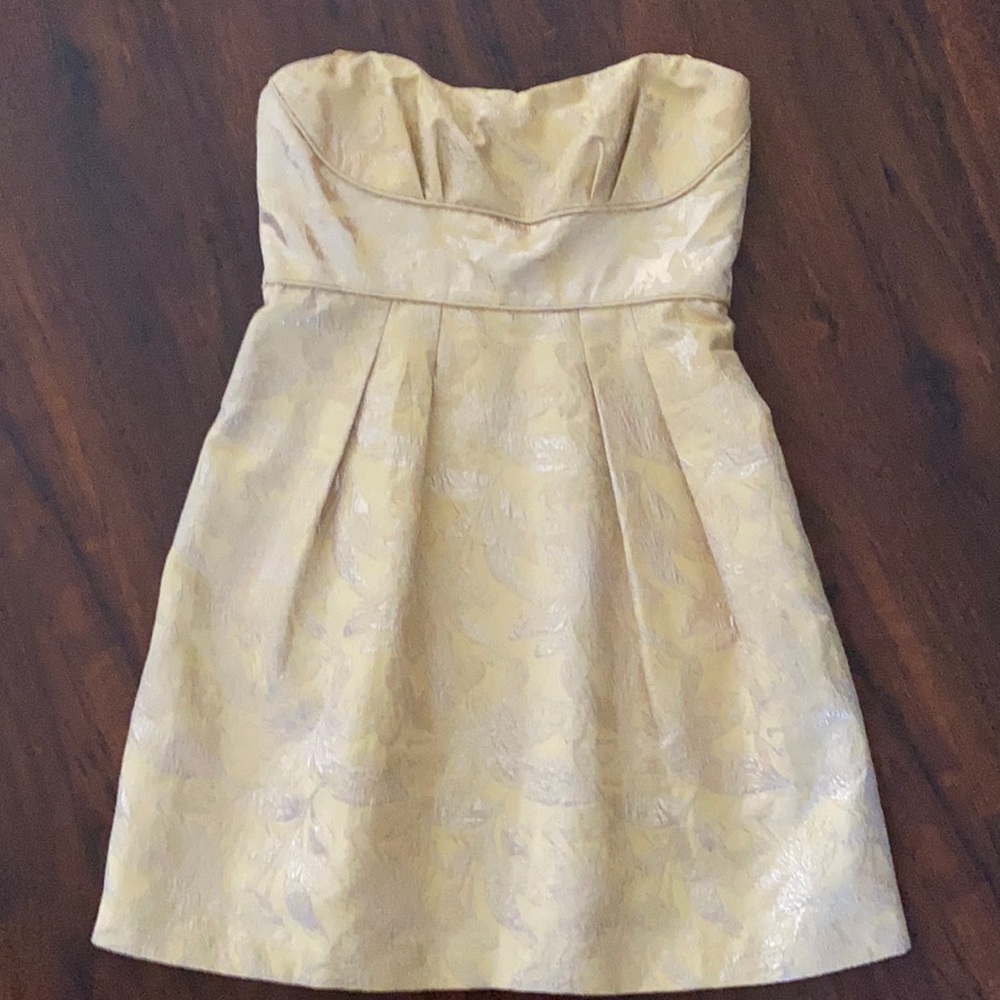 BCBGMAXAZRIA Gold Cocktail Dress